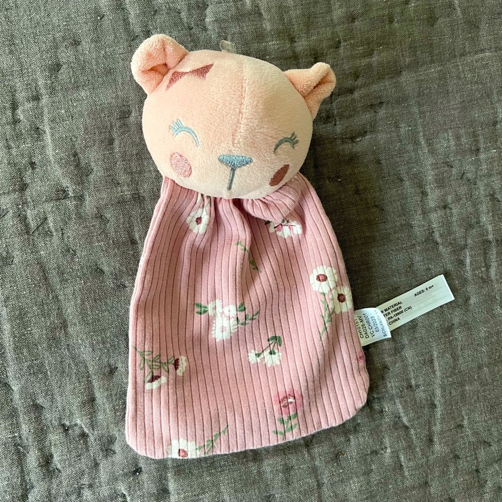 Dream Gro Pink Floral Bear Lovey soft baby girl infant toddler plush toy